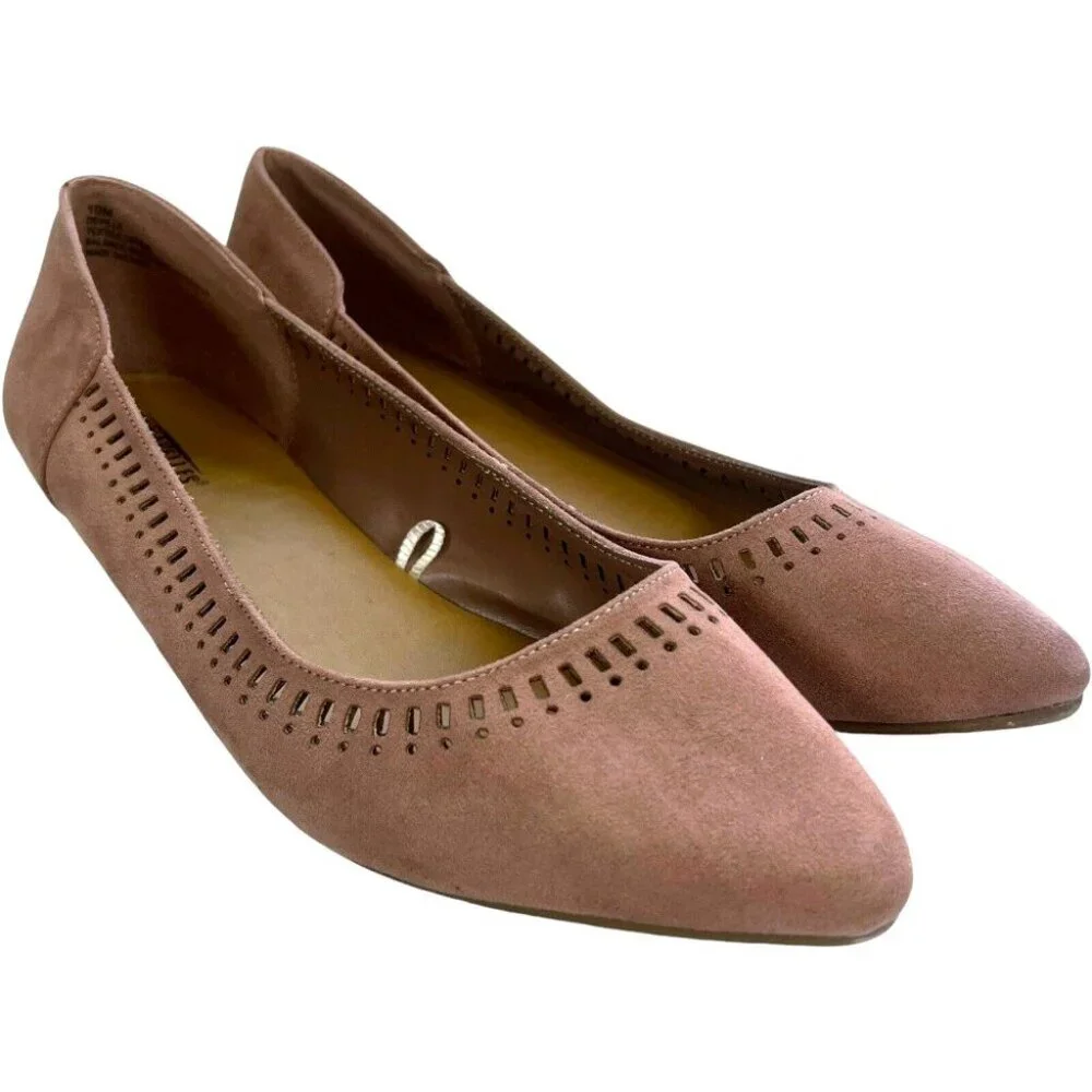 Seychelles Deville Pink‎ 1.25" Wedges Womens 10M Office Career Vegan Faux Suede - Picture 2 of 11